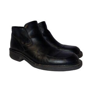 Kenneth Cole New York Black Leather Chukka Boots Mens 9 Made Italy Slip On